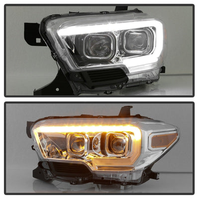 xTune 16-18 Toyota Tacoma SR/SR5 DRL Projector Headlights w/Turn Signal - Chrm (PRO-JH-TTA16-SR-C)