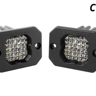 Diode Dynamics Stage Series C1R - White Flood Flush Mount LED Pod (Pair)