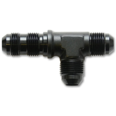 Vibrant -6AN Bulkhead Adapter Tee on Run Fittings - Anodized Black Only