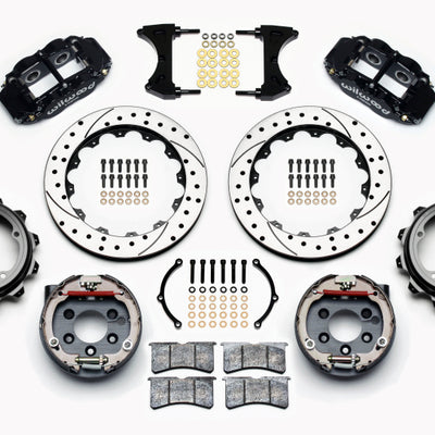 Wilwood Narrow Superlite 4R Rear P-Brk Kit 12.88in Drilled Strange Eng Floater 3.49in Offset