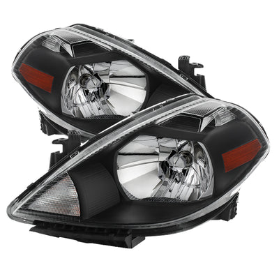 xTune Nissan Versa 07-12 Crystal Headlights Black HD-JH-NV07-AM-BK
