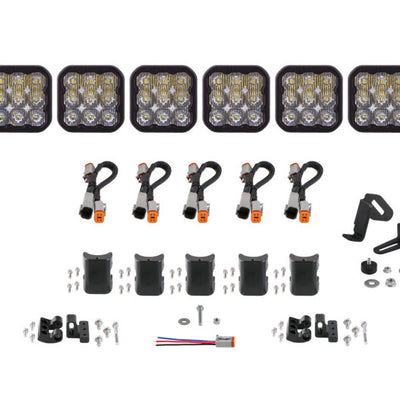 Diode Dynamics SS5 Sport Universal CrossLink 6-Pod Lightbar - White Driving