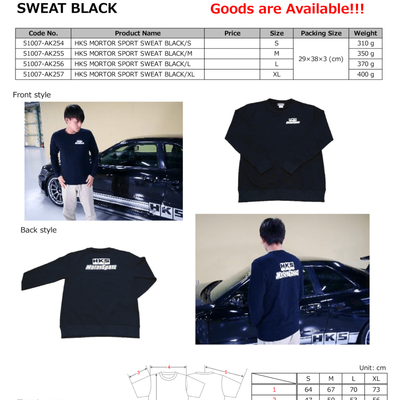 HKS MOTORSPORT SWEATSHIRT BLACK S