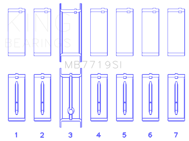 King Engine Bearings AMC / JEEP 242CI 4.0L POWER-TEC (Size 0.30 Oversized) Main Bearing Set