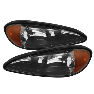 xTune Pontiac Grand Am 99-05 Crystal Headlights Black HD-JH-PGAM99-AM-BK
