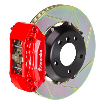 Brembo 97-01 Integra Type-R Front GT BBK 4 Piston Cast 2pc 328x28 2pc Rotor Slotted Type-1-Red