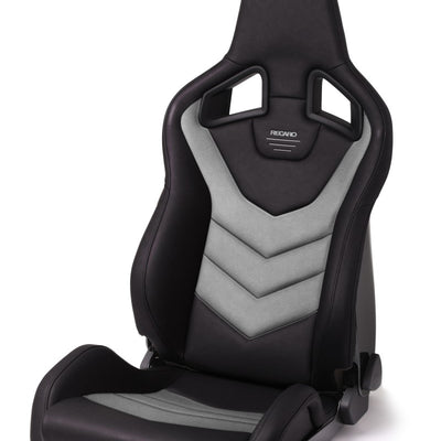 Recaro Sportster GT Driver Seat - Black Vinyl/Cloud Grey Suede