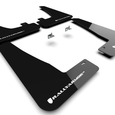 Rally Armor 22-26 Tesla Model X Black UR Mud Flap w/White Logo