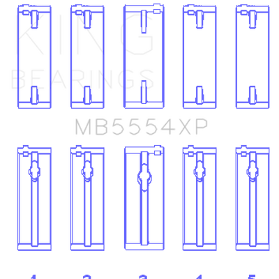 King Engine Bearings Toyota 3SGTE (Size 0.25mm) Performance Main Bearing Set