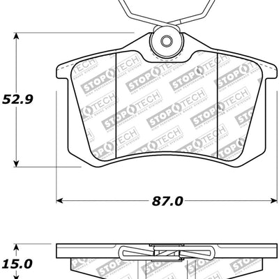 StopTech 02-08 Audi A4 Quattro / 2/99-02 Audi S4 Street Touring Rear Brake Pads