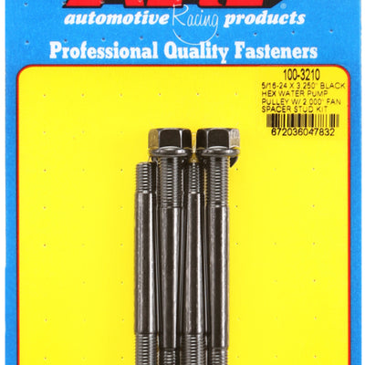 ARP 5/16-24 X 3.250 Black Hex Water Pump Pulley w/ 2.000in Fan Spacer Stud Kit
