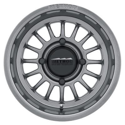 Method MR411 Bead Grip 14x7 / 4+3/13mm Offset / 4x156 / 132mm CB Gloss Titanium Wheel