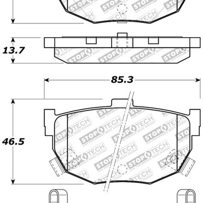 StopTech Street Touring Hyundai Elantra/Tiburon / Kia Spectra Rear Brake Pads
