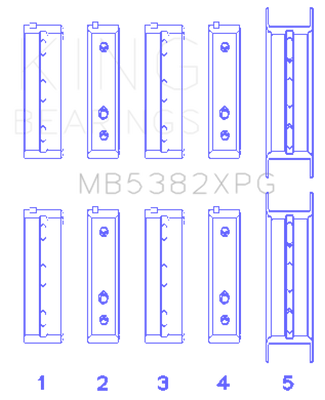 King Subaru EJ20/EJ22/EJ25 (For Thrust in #5 Position) Performance Main Bearing Set - Size STD