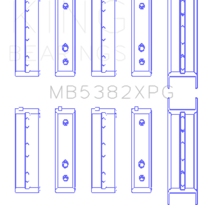 King Subaru EJ20/EJ22/EJ25 (For Thrust in #5 Position) Tri-Metal Perf Main Bearing Set - Size STDX