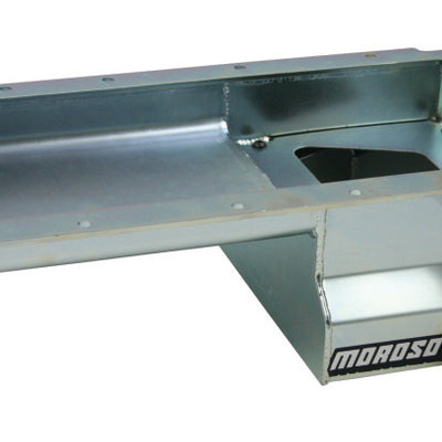 Moroso GM LS Swap/Early F-Body (w/Rear Sump/Spin-On Filter Adapter) Wet Sump 6in Steel Oil Pan - Blk