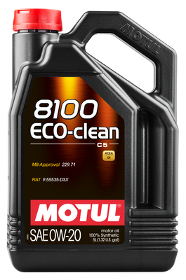 Motul 5L Synthetic Engine Oil 8100 0W20 Eco-Clean