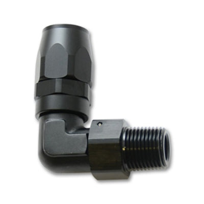 Vibrant Male NPT 90 Degree Hose End Fitting -8AN - 3/8 NPT