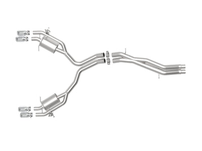 aFe 18-20 Audi RS5 Coupe MACH Force-Xp 3in to 2.5in 304 SS Axle-Back Exhaust System-Quad Polish Tips
