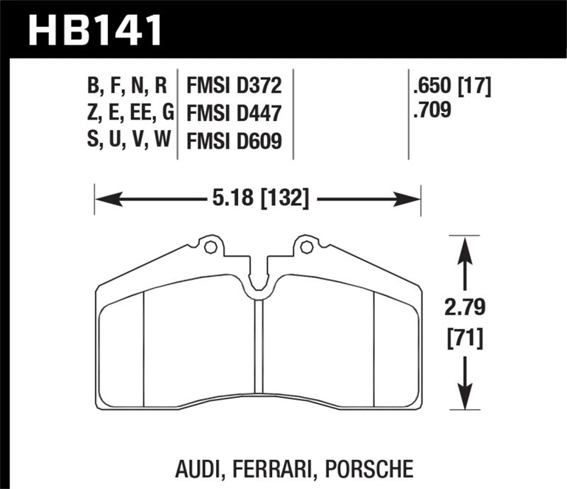 Hawk Porsche 911/928/944/968 ER-1 Front Brake Pads