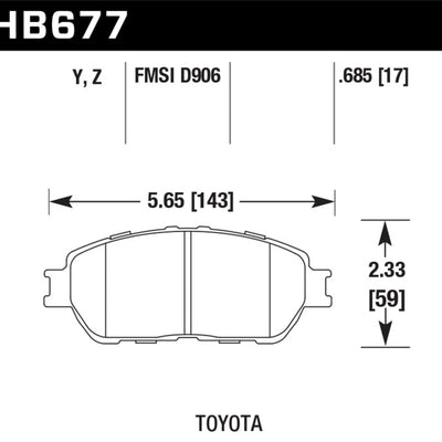 Hawk Lexus 02-03/04-06 ES300/330 Toyota 98-12 Tacoma/Adynl Models Street Perf Ceramic Ft Brake Pads