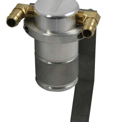 Moroso 05-10 Chrysler 5.7L (w/Stock Intake) Air/Oil Separator Catch Can - Small Body - Billet Alum