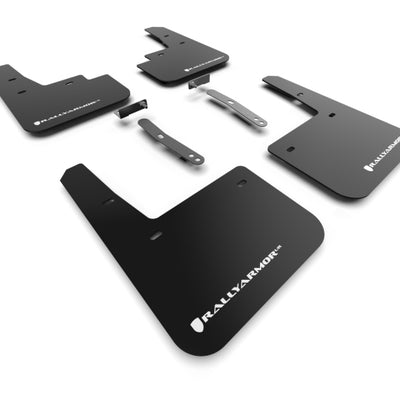 Rally Armor 22-23 Hyundai Kona N Black UR Mud Flap w/White Logo