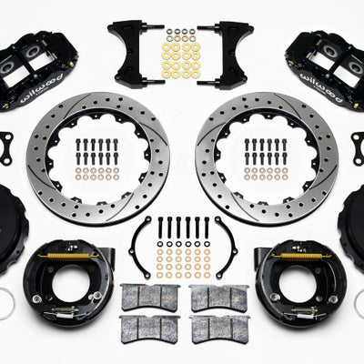 Wilwood Narrow Superlite 4R Rear P-Brk Kit 12.88in Drilled Big Ford Old Style 2.36in Offset