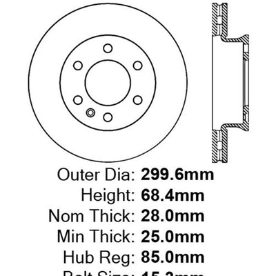Stoptech 07-09 Dodge Sprinter Front Premium High Carbon Cryo Brake Rotor