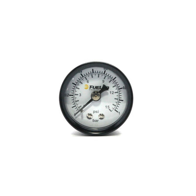 Fuelab 1.5in Carb Fuel Pressure Gauge - Range 0-15 PSI (Dual Bar/PSI Scale)