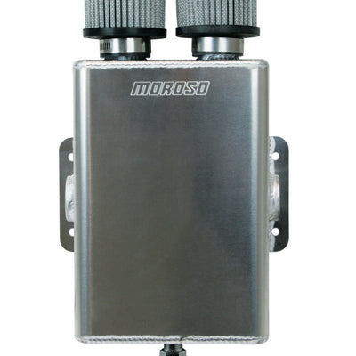 Moroso Breather Tank/Catch Can -16An Female Inlet - One on Each Side - Two Breathers - Aluminum