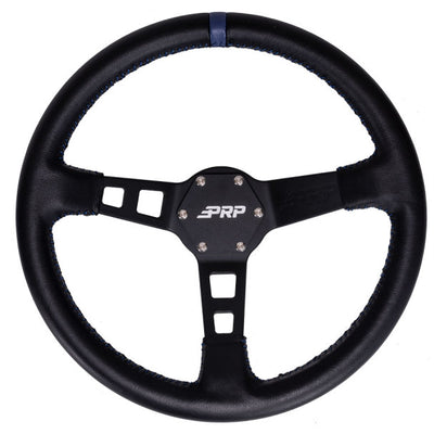 PRP Deep Dish Leather Steering Wheel- Blue
