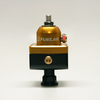 Fuelab 575 Carb Adjustable Mini FPR Blocking 4-12 PSI (1) -6AN In (2) -6AN Out - Gold