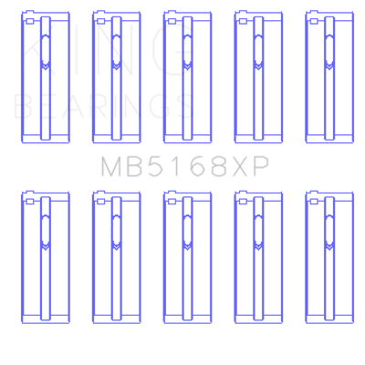 King Engine Bearings Honda H22 50mm Journal Crankshaft Main Bearing Set (Size .25)