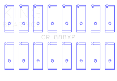 King Engine Bearings Toyota 1UZ-FE/2UZ-FE/3UZ-FE (Size .026) Connecting Rod Bearings (Set of 8)