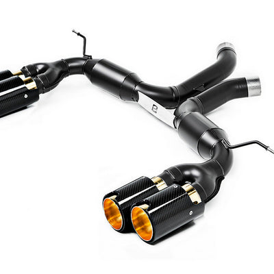 Eisenmann Race Performance Exhaust System w/Carbon Fiber Signature Gold Inner Tips - BMW X5M | X6M (15-18')
