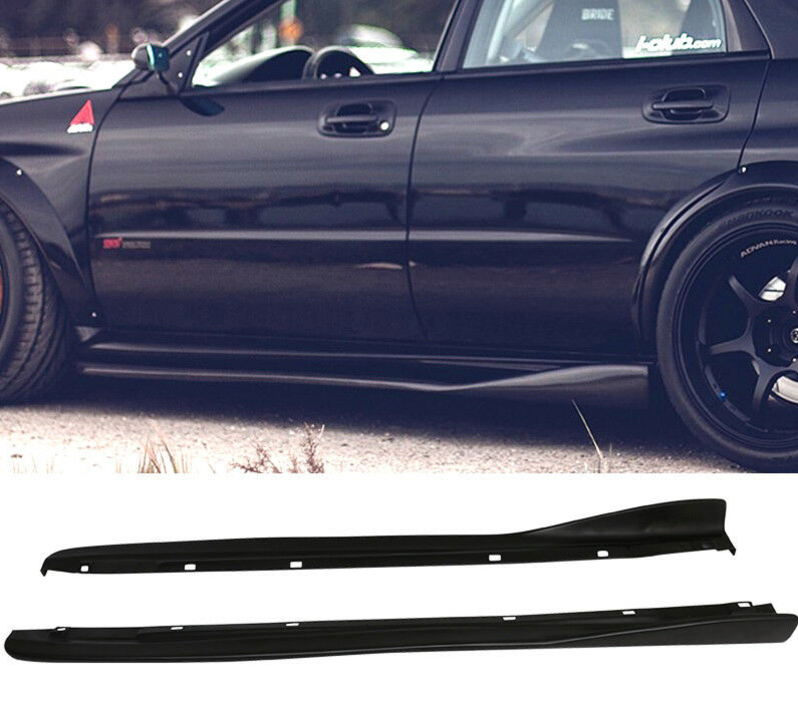 02-07 Subaru Impreza / WRX / STI CS Side Skirt Extensions - HoneyComb Motorsports