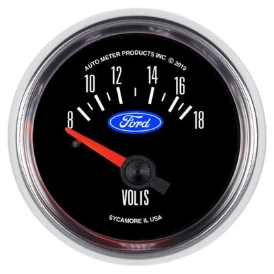 Autometer Ford 2-1/16in. 18V Electric Voltmeter Gauge