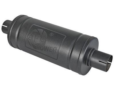 aFe MACH Force-Xp 409 SS Muffler w/ Black finish 2-1/2in Inlet & Outlet 14in x 16in Diameter