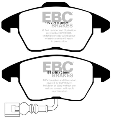 EBC 07-09 Audi TT 2.0 Turbo Ultimax2 Front Brake Pads