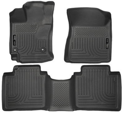 Husky Liners 15 Toyota Venza WeatherBeater Front & Second Row Tan Floor Liners Black