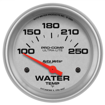 Autometer Ultra-Lite 66.7mm Short Sweep Electronic 100-250 Degree Water Temperature Gauge