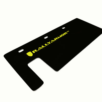 Rally Armor 15-24 Polaris Slingshot Rear Swingarm Black UR Mud Flap w/Green Logo (MOQ 200 PCS)