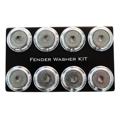 NRG Fender Washer Kit w/Color Matched M8 Bolt Rivets For Plastic (Silver) - Set of 8