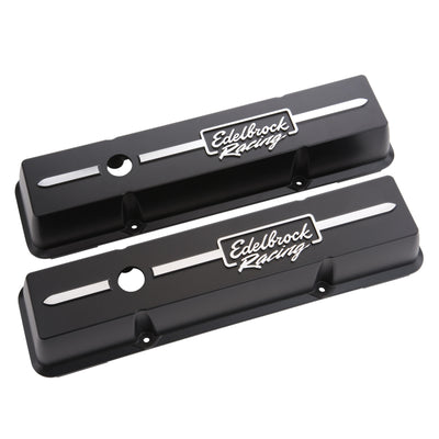 Edelbrock Valve Cover Racing Series Chevrolet 1959-1986 262-400 CI V8 Low Black
