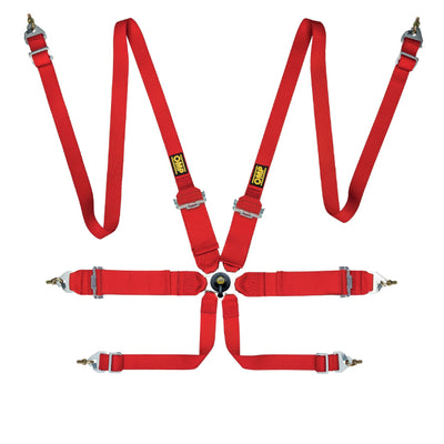 OMP First 3/2 Racing Harness Red