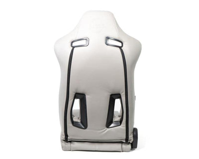 NRG Reclinable Sport Seats (Pair) The Arrow Grey Vinyl w/ Pressed NRG logo w/ Grey Stitch