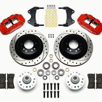 Wilwood Narrow Superlite 6R Front Hub & 1PC Rtr Kit 12.88in Drilled -Red WWE ProSpindle