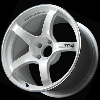Advan TC4 18x8.5 +51 5x114.3 Racing White Metallic and Ring Wheel