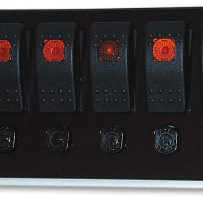 Moroso Rocker Switch Panel - Cage Mount - LED - 3.75in x 8in - Five On/Off Switches